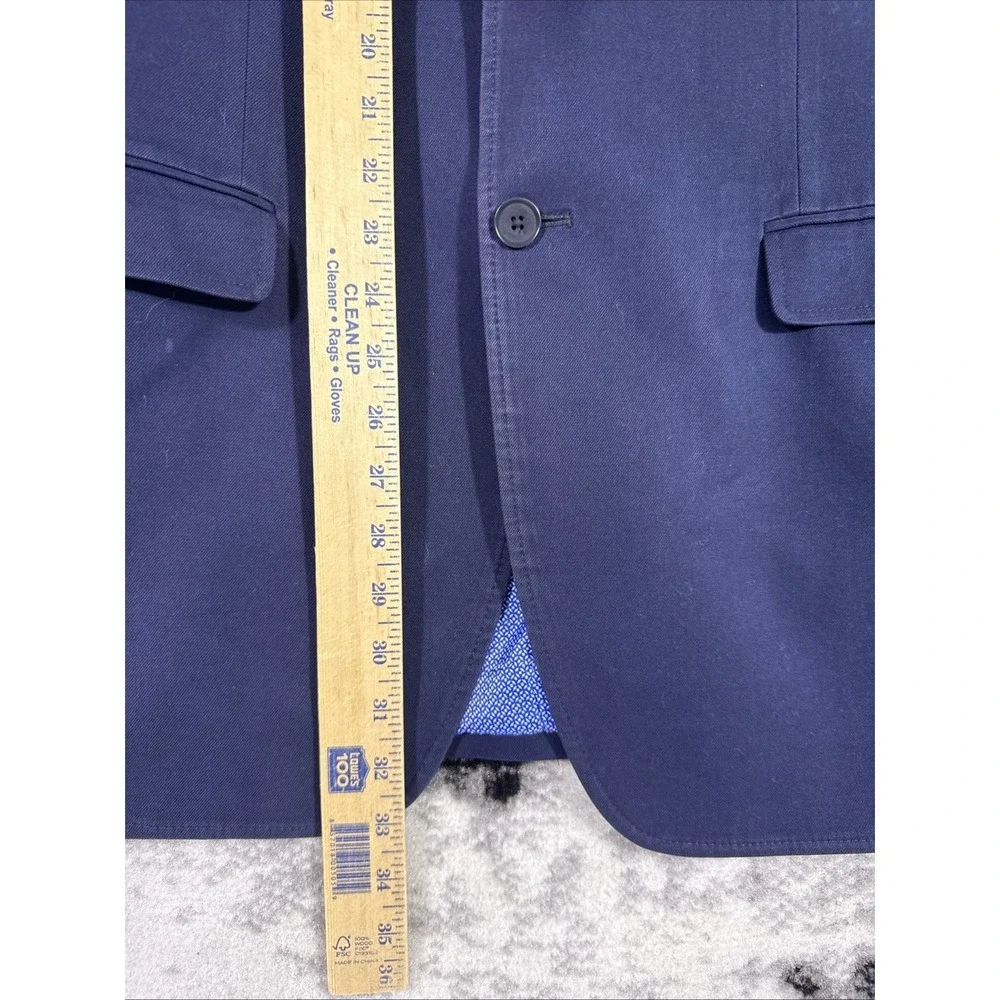 Banana Republic Blazer Mens Size 42L Navy Blue Twill Lined Office Career Elbow
